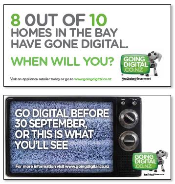 Two of the 'Going Digital' billboards recycled into laptop bags